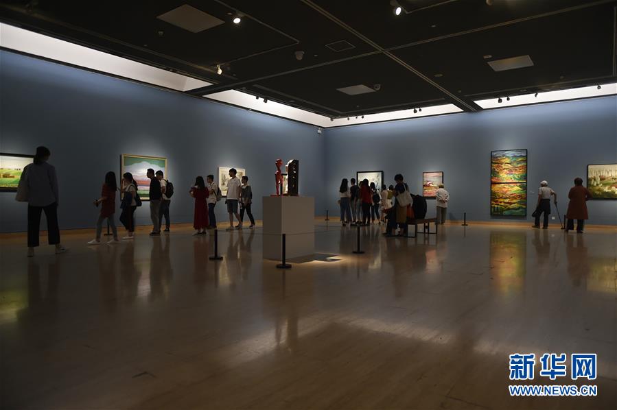 （文化）（4）“亚洲文明联展（艺术展）：大道融通——亚洲艺术作品展”在中国美术馆开幕